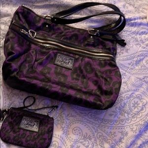 Coach purse and mini wristlet